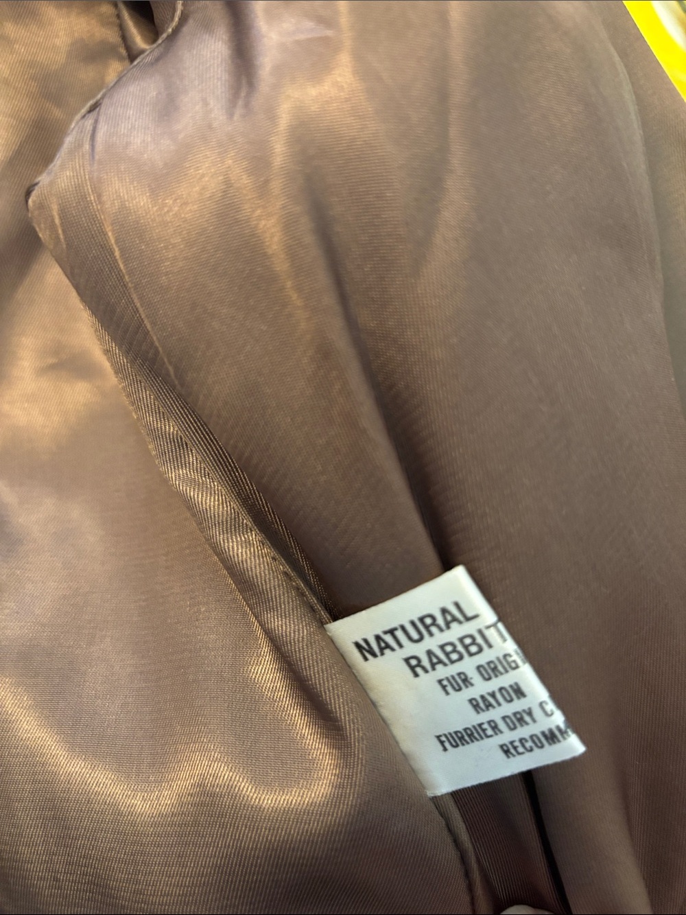 Vintage genuine 100% Rabbit Fur Coat chocolate brown Hong Kong 70s bomber jacket - Picture 6 of 7